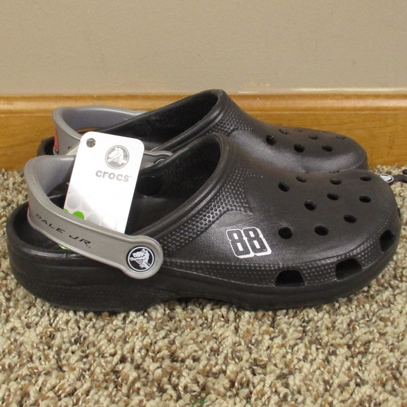 Crocs Dale Earnhardt Jr. 88 Clogs Women's 8-9 Black Silver Shoes NASCAR Racing - Picture 1 of 13